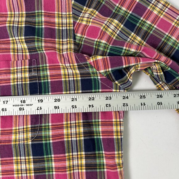 Brooks Brothers 346 Button Down Shirt Mens Size L Pink Blue Plaid Long Sleeve - Picture 8 of 10
